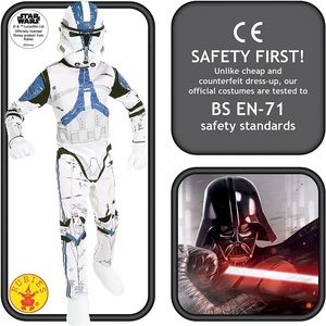 Star Wars Clone Trooper Costume Blue White size 5-7  Official Licenced no mask
